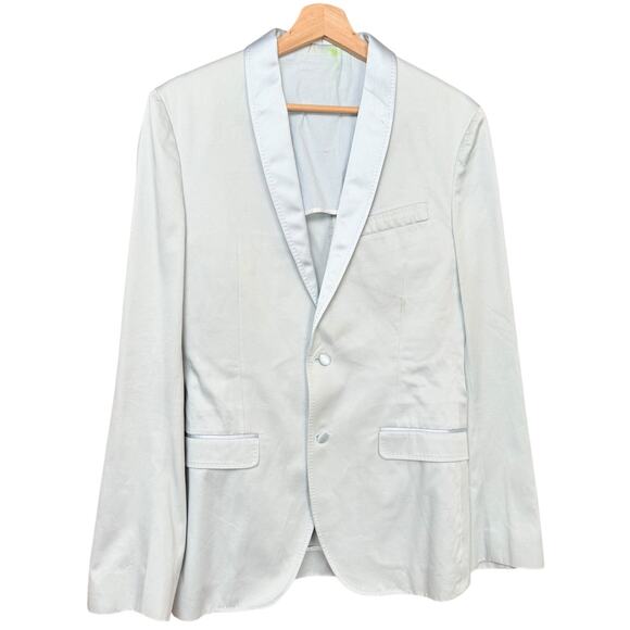 Dolce & Gabbana Light Blue Cotton Blend Blazer Size 46 Authentic Button Closure - Picture 3 of 16